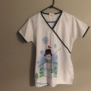 Snowman scrub top